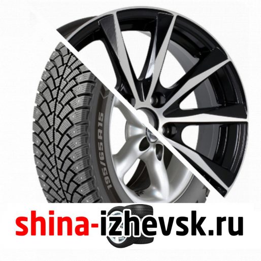 Колесо в сборе BF Goodrich G Force Stud 215/65 R16 Q 102 + NEO 651 6.5xR16 5×114.3 ET40 DIA66.1 Глянцевый черный с полированной лицевой частью в Ижевске